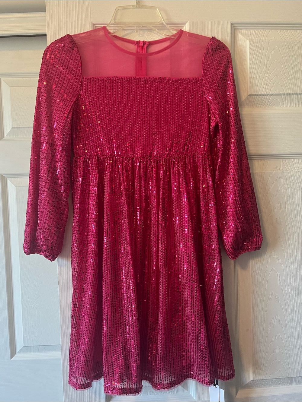 Danna Belle Unique & Unscripted Fusia Pink Sequin Smocked Party Dress